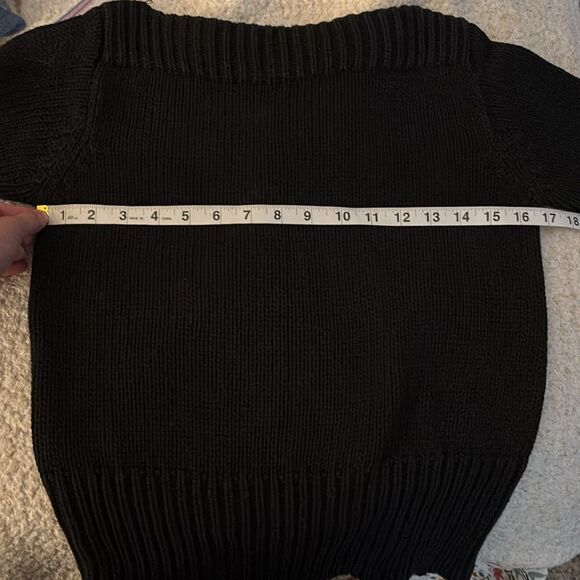 GAP Black Chunky Knit Wide Neck Sweater Size Small - Picture 6 of 6